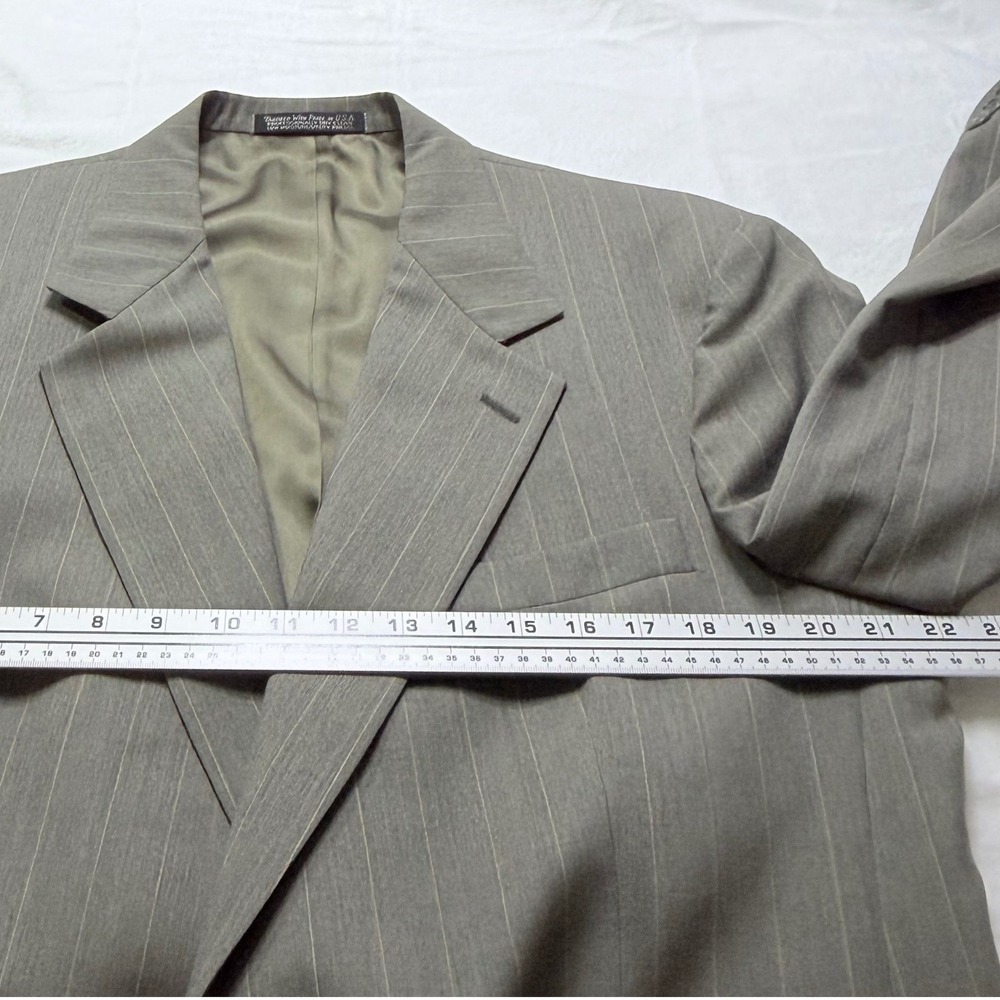 Christian Brooks Pinstripe Suit Men 44L Two-Piece Set - Picture 9 of 15